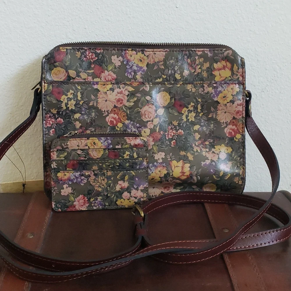 Patricia Nash Nerina Crossbody & Cassis RFID Leather Wallet English Country - Picture 14 of 16